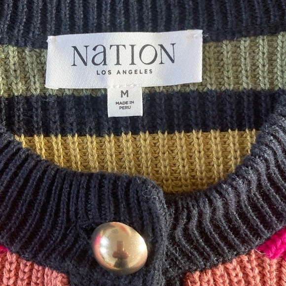 Nation Ltd Carmela Cardigan in Vintage Stripe NWOT Alpaca Cotton Striped Sweater - Picture 7 of 11